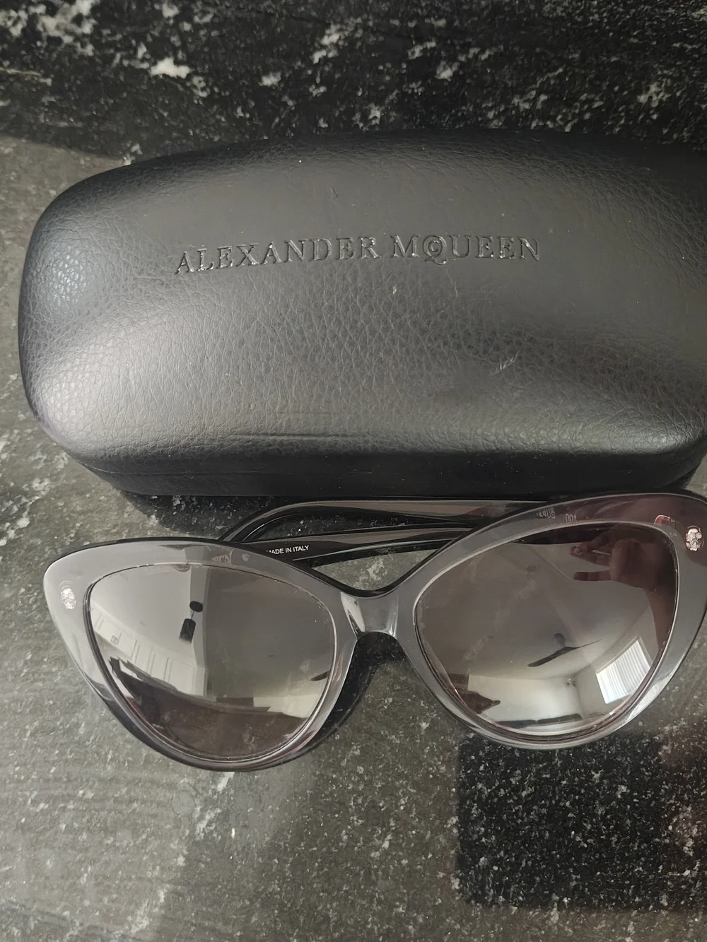 Alexander McQueen Grey Gradient Cat-Eye Sunglasses